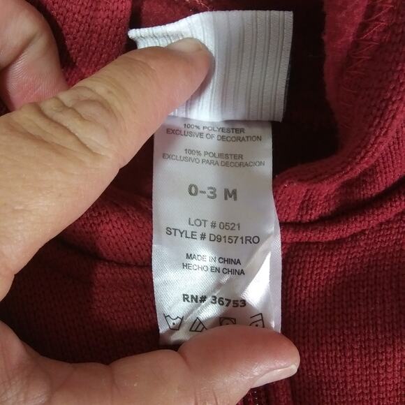 DUCK DUCK GOOSE Zip Up Sweater Vest Red SZ 0-3mo - Picture 5 of 7